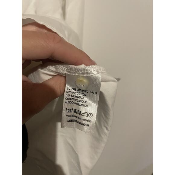 THE SHIRT COMPANY White Organic Cotton‎ Cuff Collared Shirt Large - Picture 5 of 7